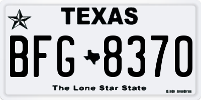 TX license plate BFG8370