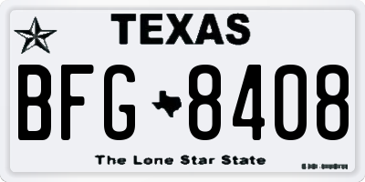 TX license plate BFG8408