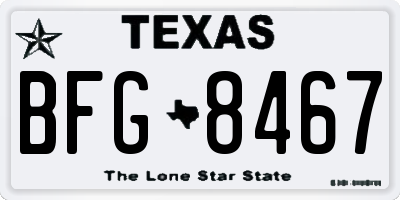 TX license plate BFG8467