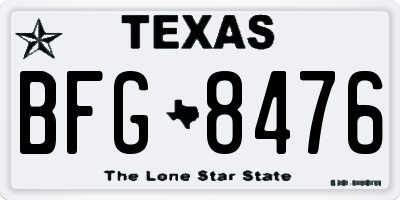 TX license plate BFG8476