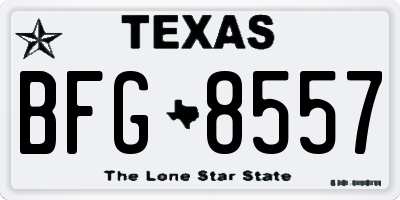 TX license plate BFG8557
