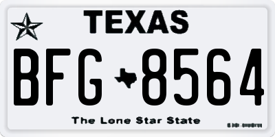 TX license plate BFG8564