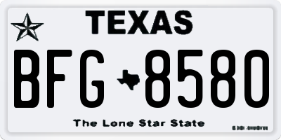TX license plate BFG8580