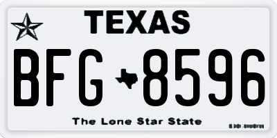 TX license plate BFG8596