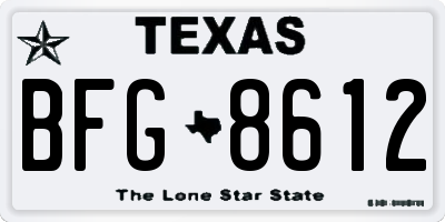 TX license plate BFG8612
