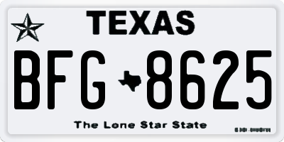 TX license plate BFG8625