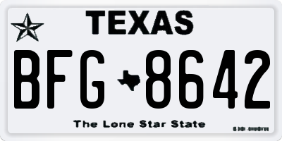 TX license plate BFG8642