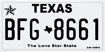 TX license plate BFG8661