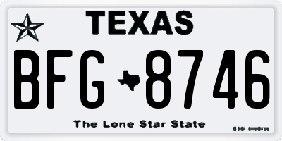 TX license plate BFG8746