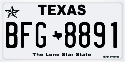 TX license plate BFG8891