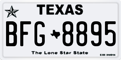TX license plate BFG8895