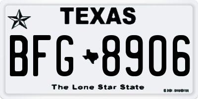TX license plate BFG8906