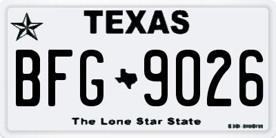TX license plate BFG9026