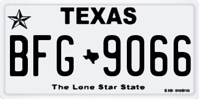 TX license plate BFG9066