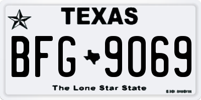 TX license plate BFG9069