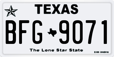 TX license plate BFG9071