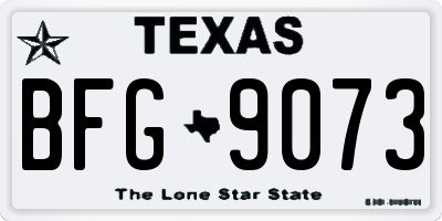TX license plate BFG9073