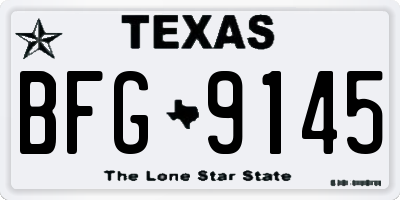 TX license plate BFG9145