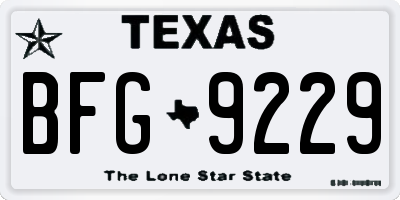 TX license plate BFG9229