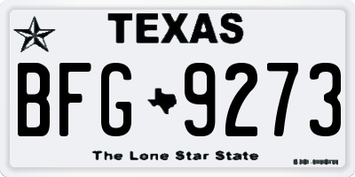 TX license plate BFG9273