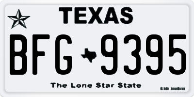 TX license plate BFG9395