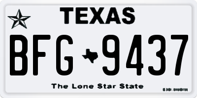 TX license plate BFG9437