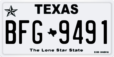 TX license plate BFG9491