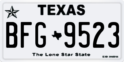 TX license plate BFG9523
