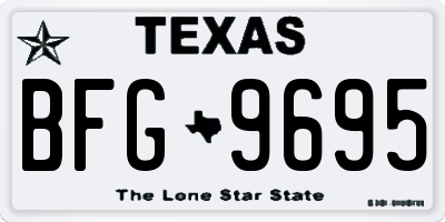 TX license plate BFG9695