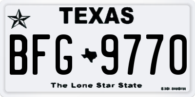 TX license plate BFG9770