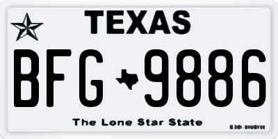TX license plate BFG9886