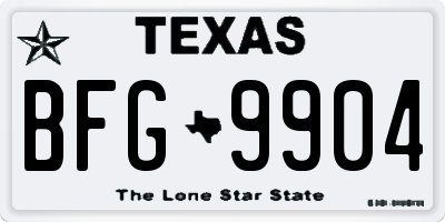 TX license plate BFG9904