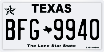 TX license plate BFG9940