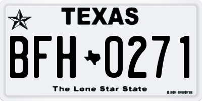 TX license plate BFH0271
