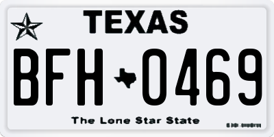 TX license plate BFH0469