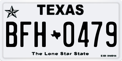 TX license plate BFH0479