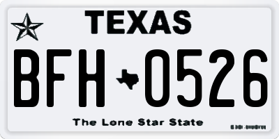 TX license plate BFH0526