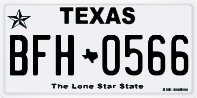 TX license plate BFH0566