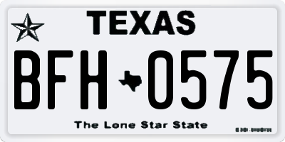 TX license plate BFH0575