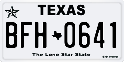 TX license plate BFH0641