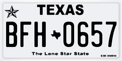 TX license plate BFH0657