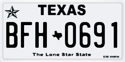 TX license plate BFH0691