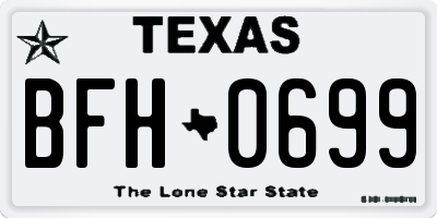 TX license plate BFH0699
