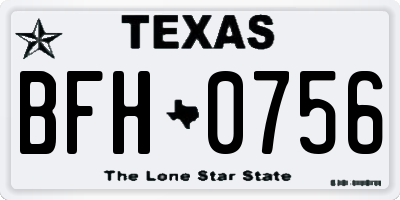 TX license plate BFH0756