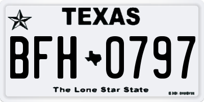 TX license plate BFH0797