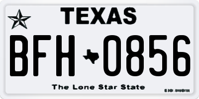 TX license plate BFH0856