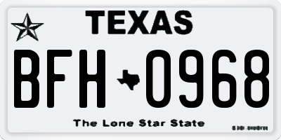 TX license plate BFH0968