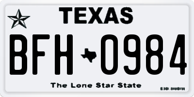 TX license plate BFH0984
