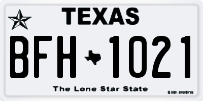TX license plate BFH1021