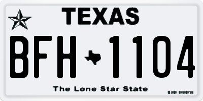 TX license plate BFH1104